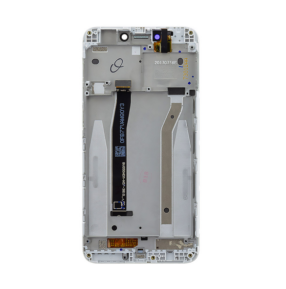 LCD-skärm + beröringsenhet + framsida för Xiaomi Redmi 4X - Vit (Service Pack)