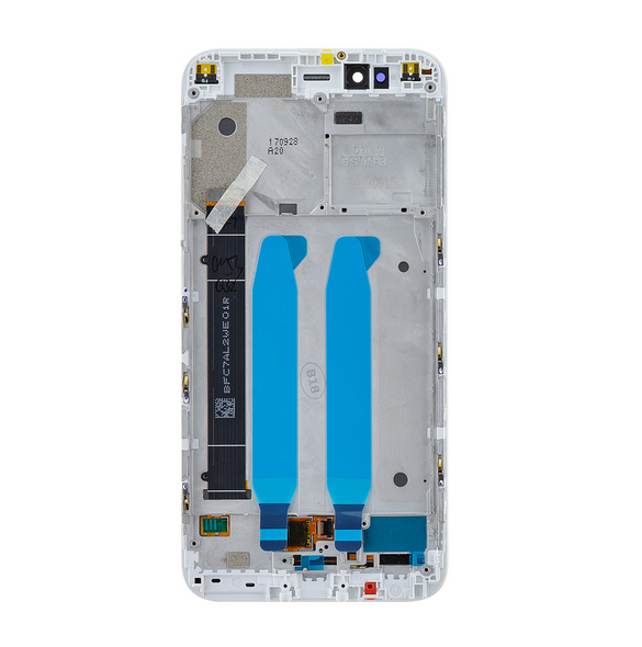 LCD-skärm + beröringsenhet + framsida för Xiaomi Mi A1 - Vit (Service Pack)