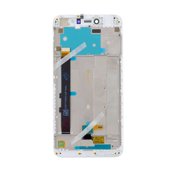 LCD-skärm + beröringsenhet + framsida för Xiaomi Redmi Note 5A Prime - Vit (Service Pack)