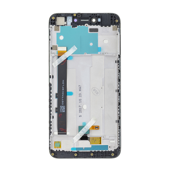 LCD-skärm + beröringsenhet + framsida för Xiaomi Redmi Note 5A Prime - Svart (Service Pack)