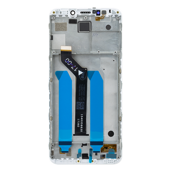 LCD-skärm + beröringsenhet + framsida för Xiaomi Redmi 5 Plus - Vit (Service Pack)