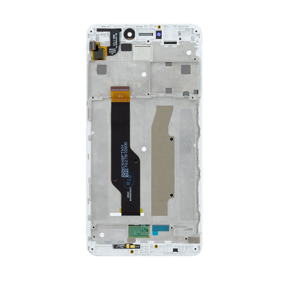 LCD-skärm + beröringsenhet + framsida för Xiaomi Redmi Note 4 Global - Vit (Service Pack)