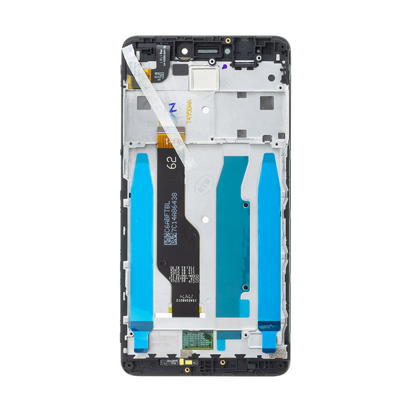 LCD-skärm + beröringsenhet + framsida för Xiaomi Redmi Note 4 Global - Svart (Service Pack)