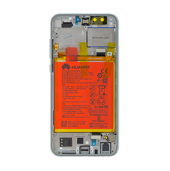 LCD-skärm + beröringsenhet + framsida Huawei Honor 9 Lite - Grå (Service Pack)