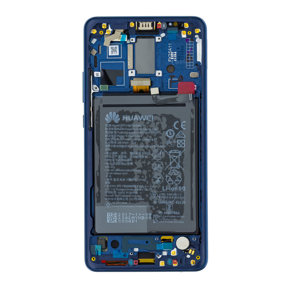 LCD-display + Touch Unit + Fram Skal Huawei Mate 10 Pro - Blå (Service Pack)