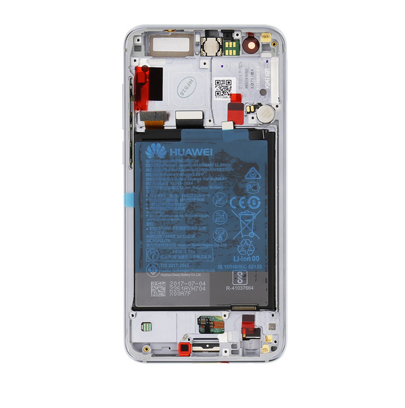 LCD-display Touch Unit + Front Cover Huawei Honor 9 - Grå (Service Pack)