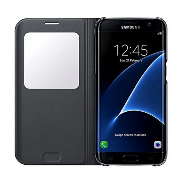 Samsung EF-CG935PBE S-View Case Vikbart Fodral Till Samsung Galaxy S7 Edge - Svart
