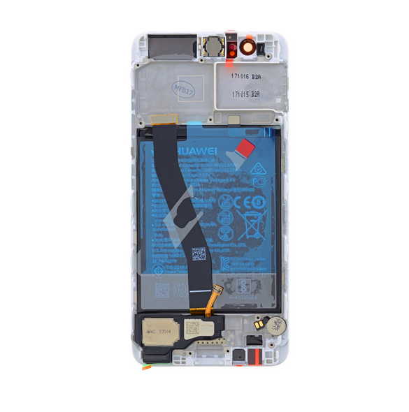 LCD-skärm + beröringsenhet + framsida Huawei P10 - vit (Service Pack)