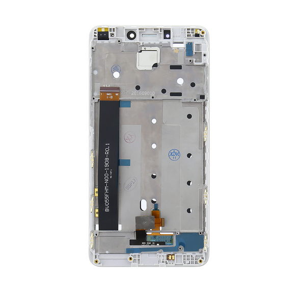 LCD-skärm + beröringsenhet + framsida för Xiaomi Redmi Note 4 - Vit