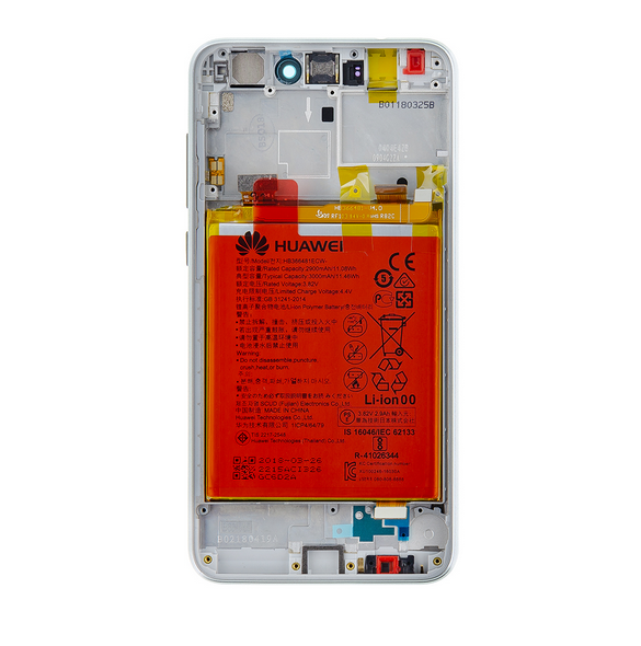 LCD-skärm + peksenhet + framsida Huawei P9 Lite 2017 - Vit (Service Pack)