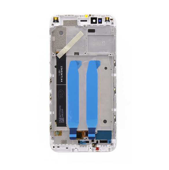 LCD-display + Touch Unit + Framsida för Xiaomi Mi A1 - Vit