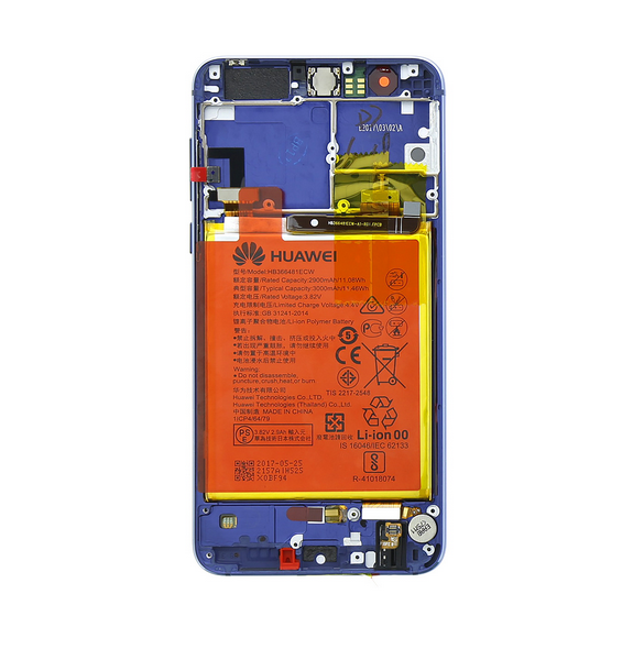 LCD-display + Touch Unit + Framsida Huawei Honor 8 - Blå (Service Pack)