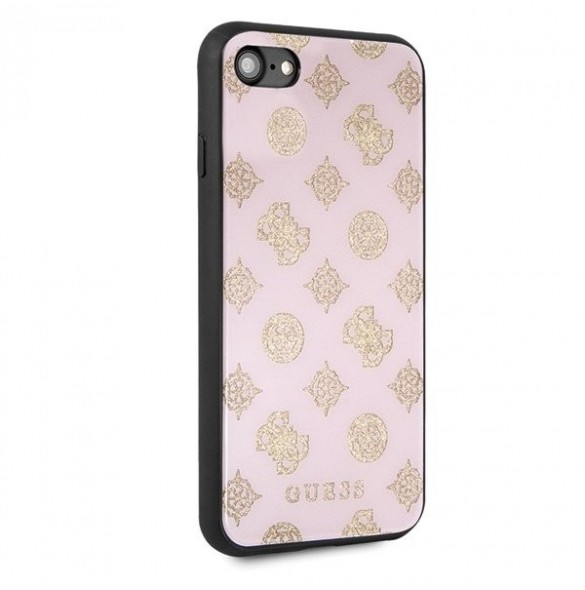 Guess hårt fodral Peony G Double Layer Glitter GUHCI8TGGPLP iPhone 7/8 - Rosa