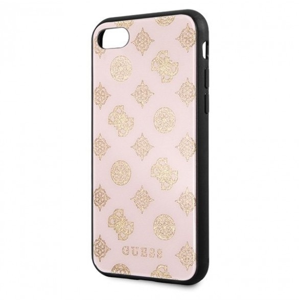Guess hårt fodral Peony G Double Layer Glitter GUHCI8TGGPLP iPhone 7/8 - Rosa