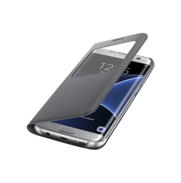 Samsung EF-CG935PSE S-View Case Vikbart Fodral Till Samsung Galaxy S7 Edge - Silver