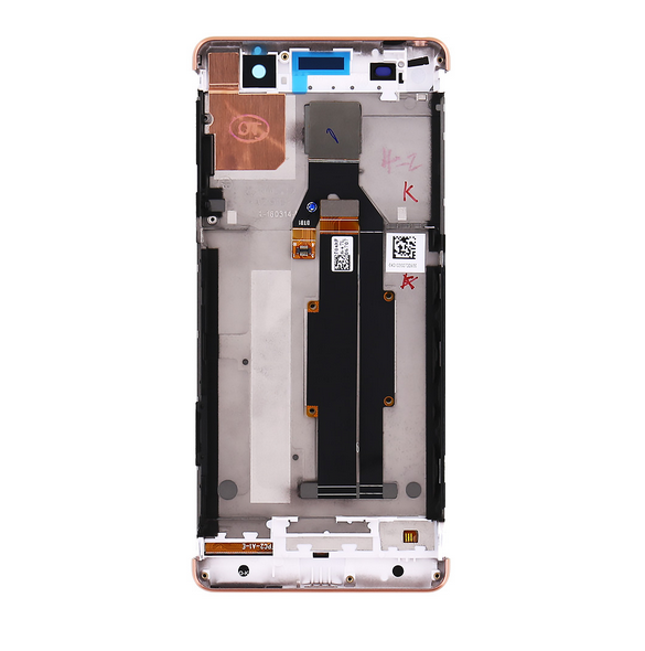 LCD-skärm + pekdon + främre skal Sony Xperia XA F3111 - Rosaguld (Service Pack)