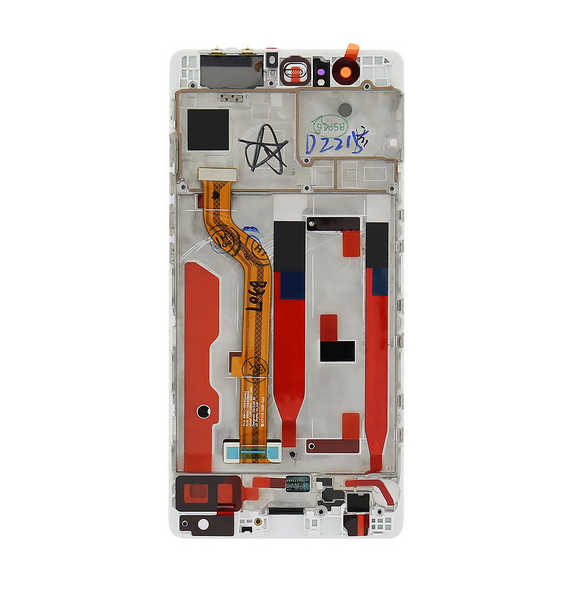 LCD-display + Touch Unit + Framsida Huawei P9 - Vit