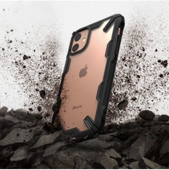 Ringke Fusion X Matt hållbart PC-fodral med TPU-stötfångare för iPhone 11 - Svart