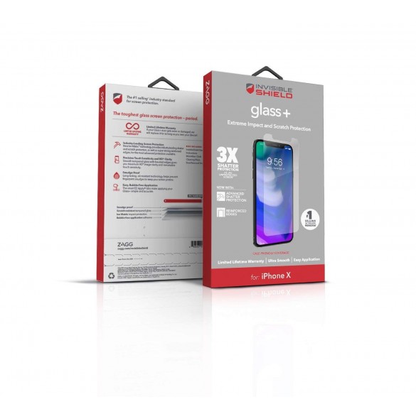 ZAGG InvisibleShield Glass+ Skärmskydd Till iPhone X, iPhone XS, iPhone 11 Pro - Klar