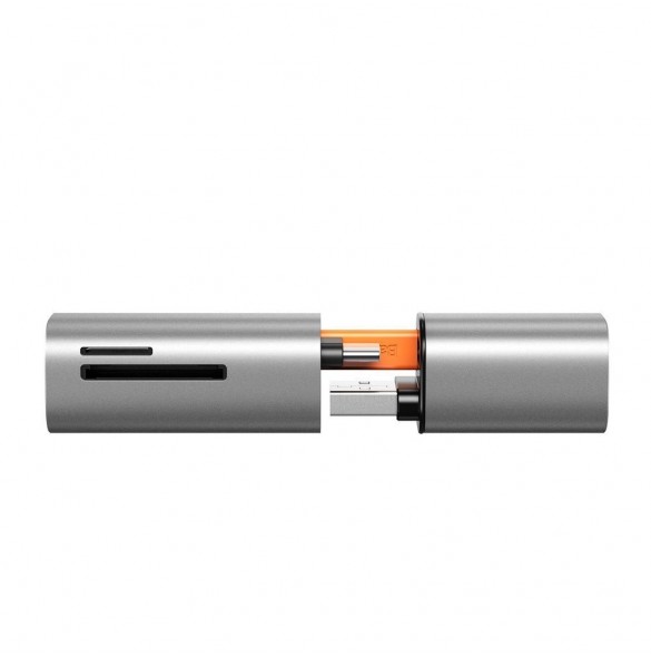 Baseus mini SD / micro SD / TF-kortläsare USB / USB Type C-kontakt 5 Gbps - Grå (CADKQ-A0G)