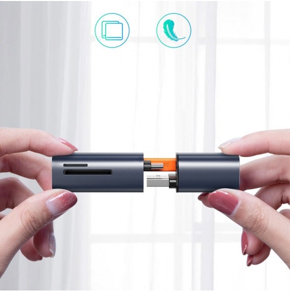 Enheten kan anslutas till en dator, bärbar dator, smartphone och surfplatta via USB eller USB-C.
