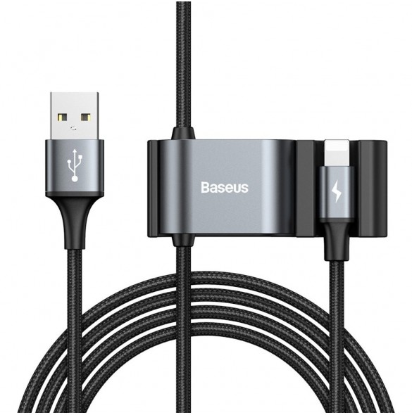 2 USB-portar + Lightning-kabel delad 5V / 3A total laddningsström