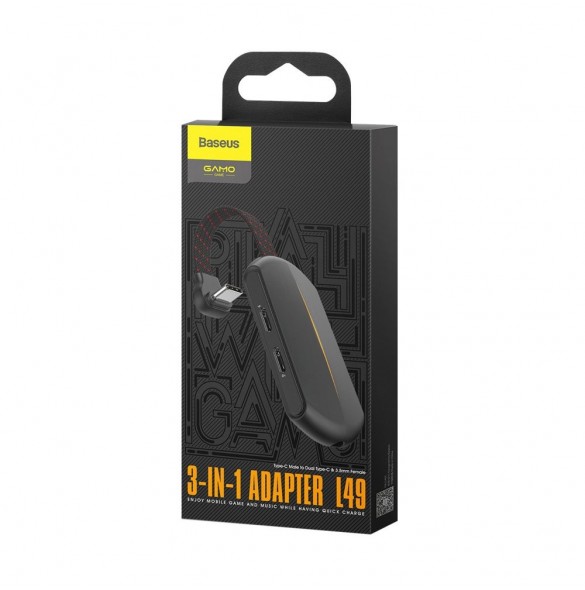 Namn: 3-i-1 typ-c hane till dubbla typ c & 3,5 mm honadapter L49