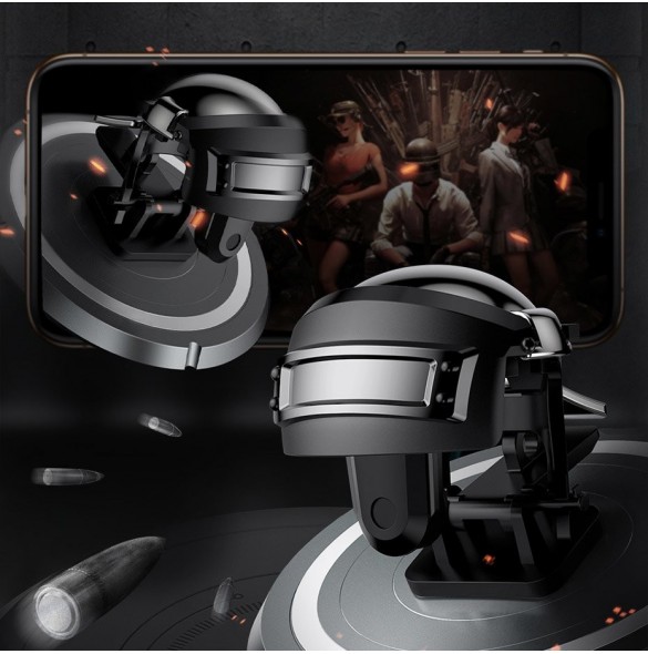 Baseus Level 3 Helmet PUBG Handle Extra Buttons Grip Bumpers för Smartphone för spelare - Svart (GMGA03-A01)