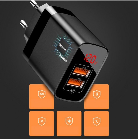 USB + USB-utgång med dubbla portar