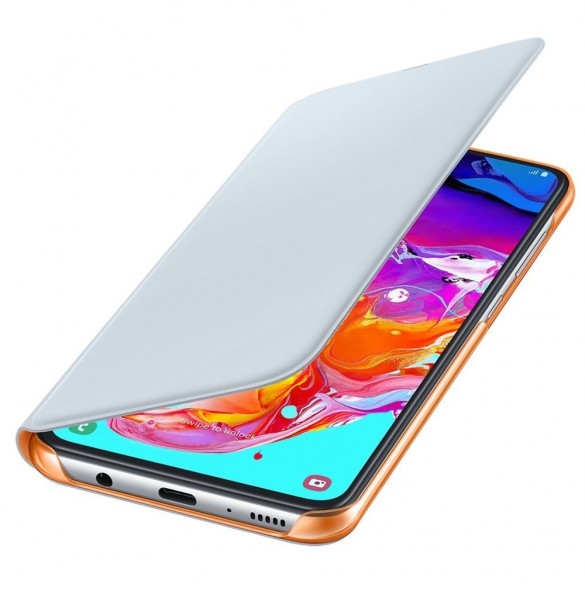 Samsung Galaxy A70 och väldigt snyggt skydd från Samsung.