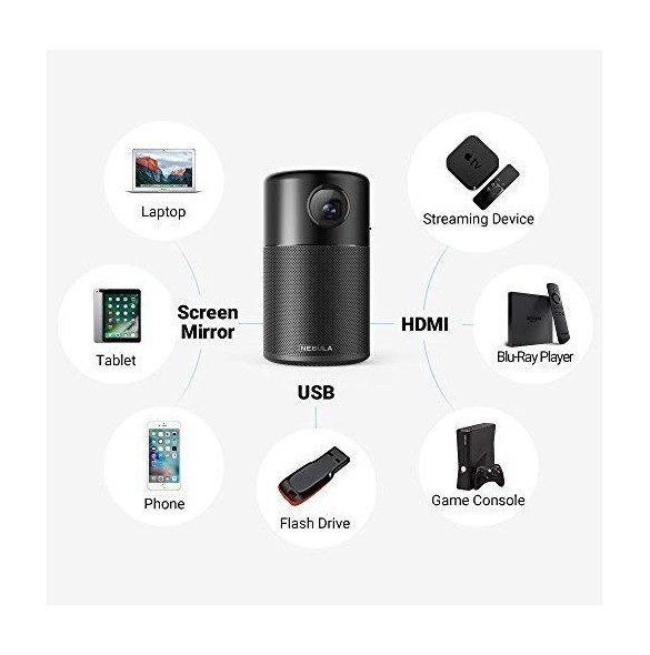 NEBULA Capsule Anker, Smart Portabel Wi-Fi Miniprojektor