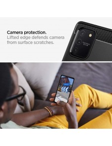 Matt svart och väldigt snygg täckning Samsung Galaxy S10 Lite.