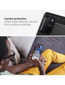 Matt svart och väldigt snygg täckning Samsung Galaxy S10 Lite.