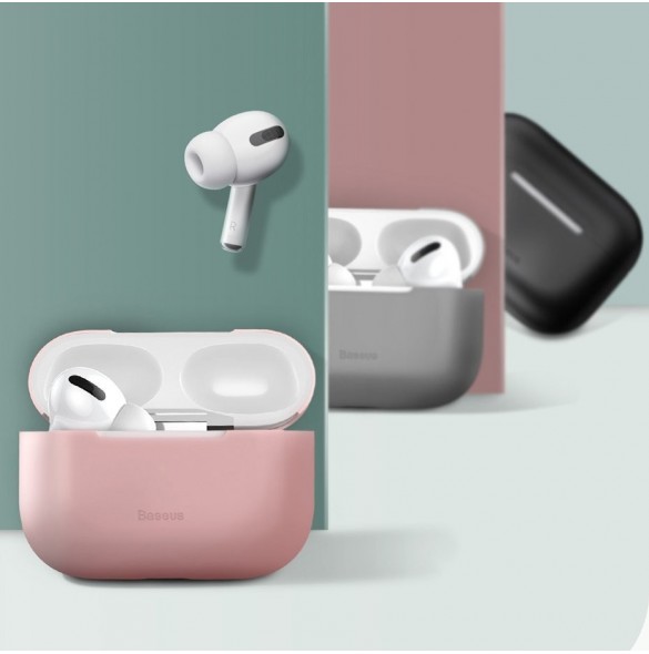 Baseus Silica Gel Case Protector för Apple Airpods Pro - Rosa Grey