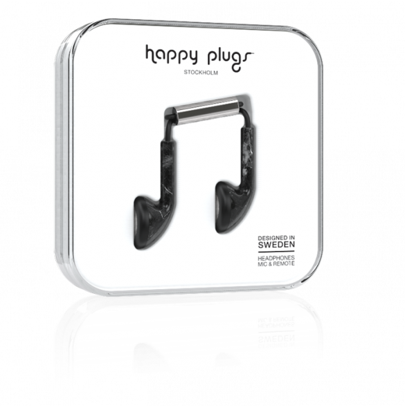 Happy Plugs Earbud Saint Laurent Marble Svart