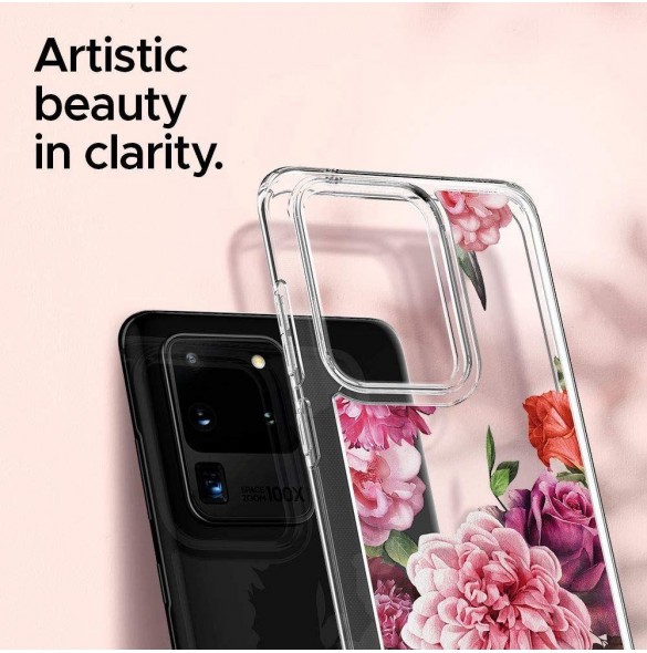 Rosa blommig och väldigt snygg täcka till Samsung Galaxy S20 Ultra.