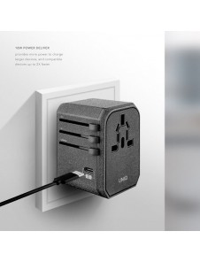 Individuell utgångsspänning: USB-C 5V / 3A, 9V / 2A, 12V / 1.5A, USB-A 5V / 3A Max