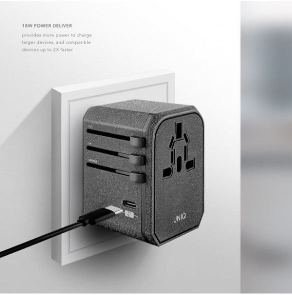 Individuell utgångsspänning: USB-C 5V / 3A, 9V / 2A, 12V / 1.5A, USB-A 5V / 3A Max