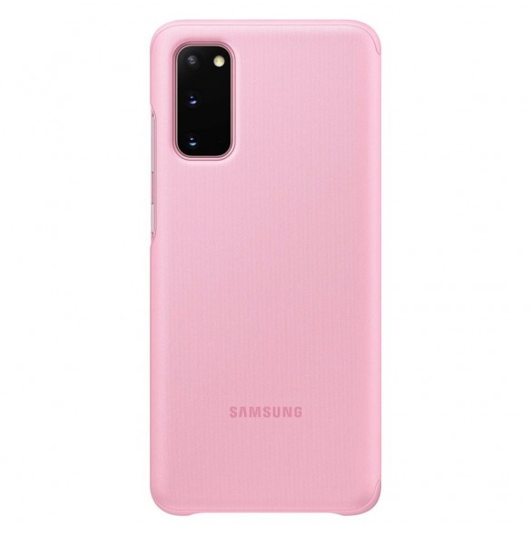 Samsung Clear View Cover med intelligent skärm för Samsung Galaxy S20 - Rosa (EF-ZG980CPEGEU)