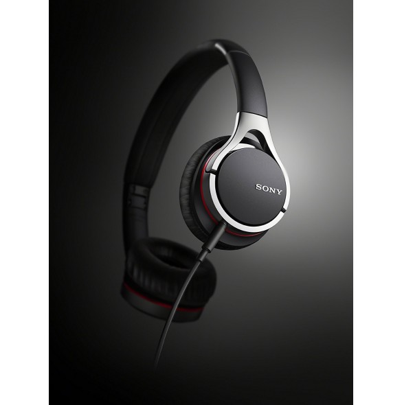 Sony MDR-10RC Hörlurar med mikrofon på örat, kabelansluten - Svart