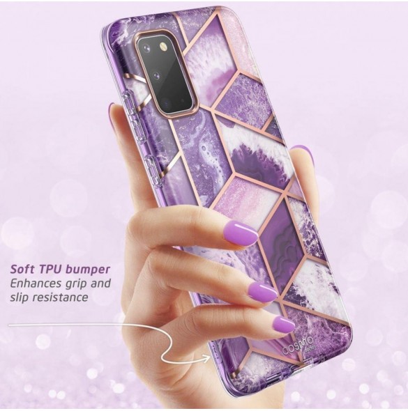 Lila och mycket snygga omslag till Samsung Galaxy S20.