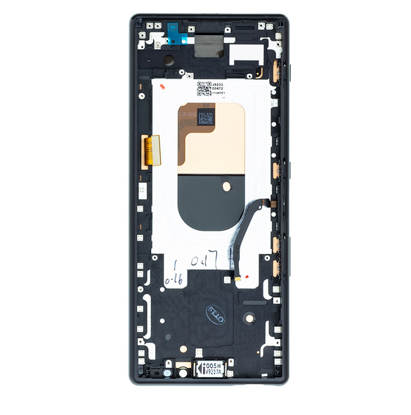 LCD-skärm + pekdon + främre skal Sony Xperia 1 - Svart (Service Pack)