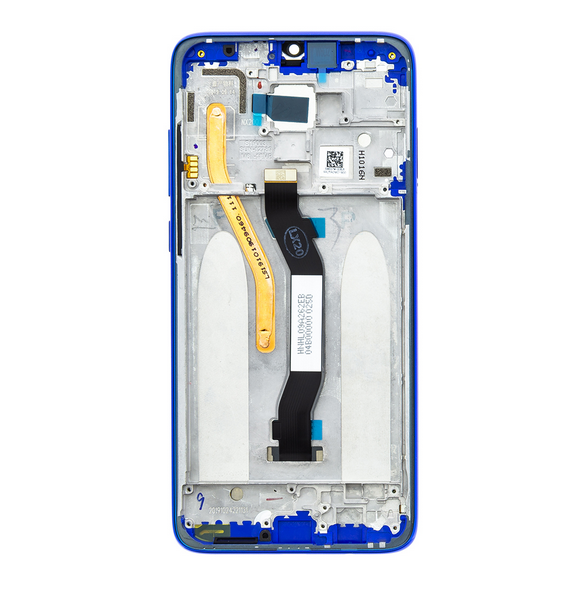 LCD-skärm + beröringsenhet + framsida för Xiaomi Redmi Note 8 Pro - Blå (Servicepack)