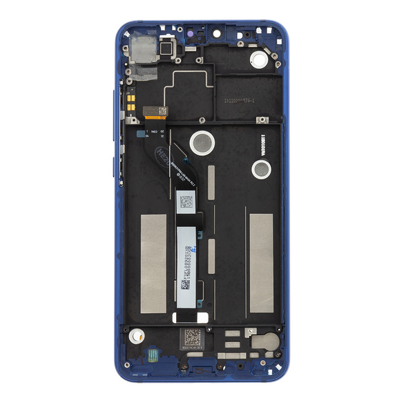 LCD-skärm + beröringsenhet + framsida för Xiaomi Mi8 Lite - Blå (servicepack)