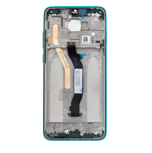 LCD-skärm + beröringsenhet + framsida för Xiaomi Redmi Note 8 Pro - Grön (Service Pack)