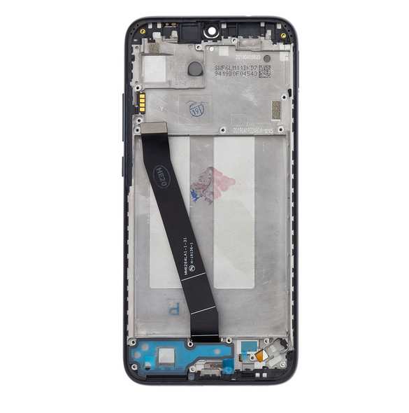 LCD-display + Touch Unit + Framsida för Xiaomi Redmi 7 - Svart (Service Pack)