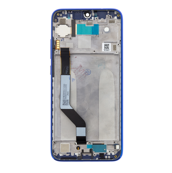 LCD-skärm + beröringsenhet + framsida för Xiaomi Redmi Note 7 - Blå (servicepack)
