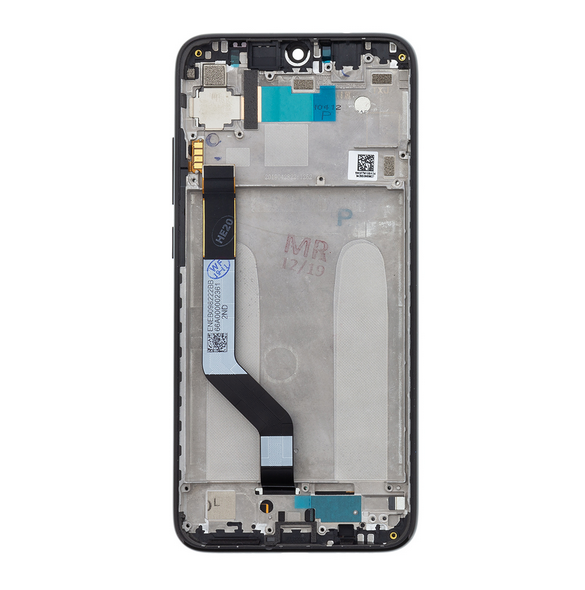 LCD-skärm + beröringsenhet + framsida för Xiaomi Redmi Note 7 - Svart (Service Pack)