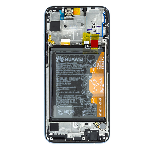 LCD-skärm + beröringsenhet + framsida Huawei Honor 20 Lite - Svart (Service Pack)