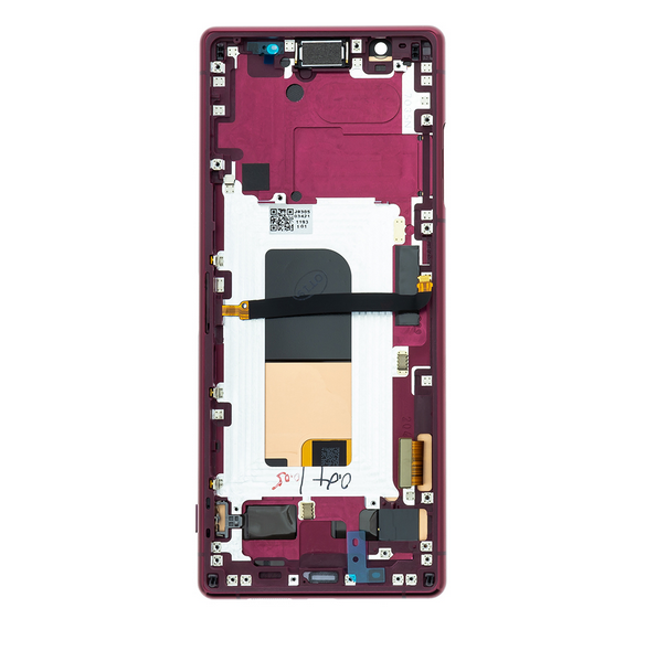 LCD-display + Touch Unit + Framsida Sony Xperia 5 - Röd (Service Pack)